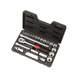 Image produit JEU DOUILLES 6 PANS 1/2" - JEU DE 22 PCS &Oslash; 10 A 32 MM ET 1 CLIQUET
