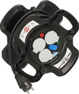 Image produit ENROULEUR DE C&Acirc;BLE X-GUM 10M HO7RNF 3 PRISES + 2 PRISES USB