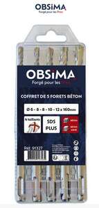Image produit COFFRET 5 FORETS SDS-PLUS OBSIMA 4 TAILLANTS &Oslash;6/8/8/10/12MM