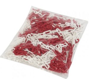 Image produit CHAINE PLASTIQUE ROUGE BLANCHE &Oslash; 8MM SAC DE 25 M
